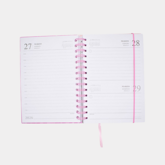 Agenda 2026 Diseño con rosa