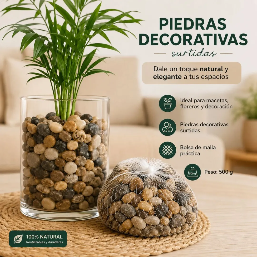 Piedras Decorativas Para Jardín Zen Macetas Y Acuarios 500gr