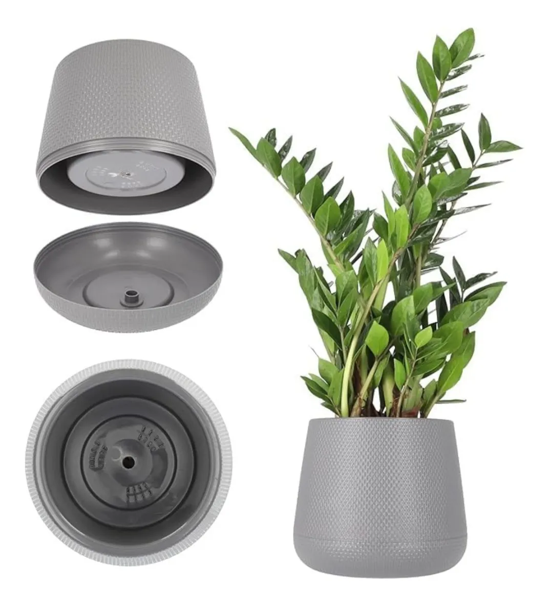 Maceta Con Plato De Drenaje 23cm Resistente PVC
