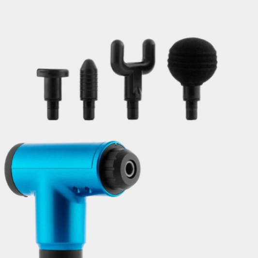 Pistola Masajeadora Corporal Con 4 Cabezales 6 Velocidades