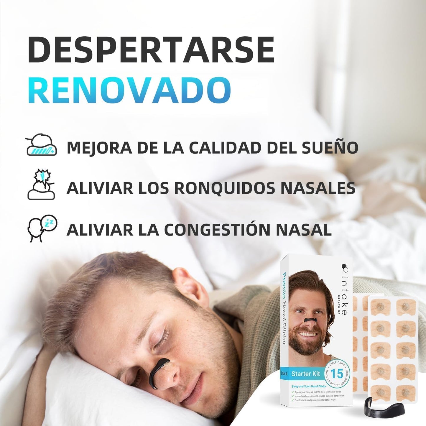 Kit dilatador respiratorio nasal - Anti-ronquido.