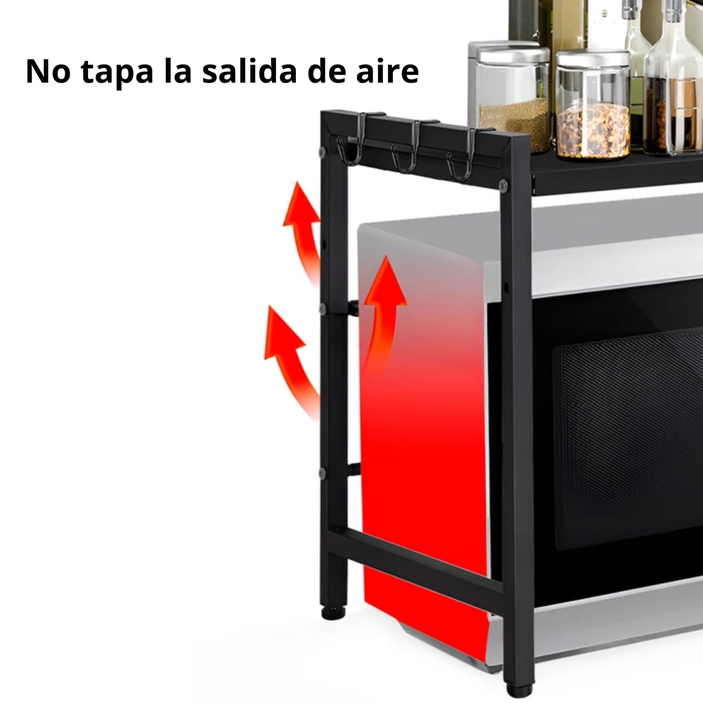 Rack Metálico Multiuso Organizador Ajustable Ideal para Microondas