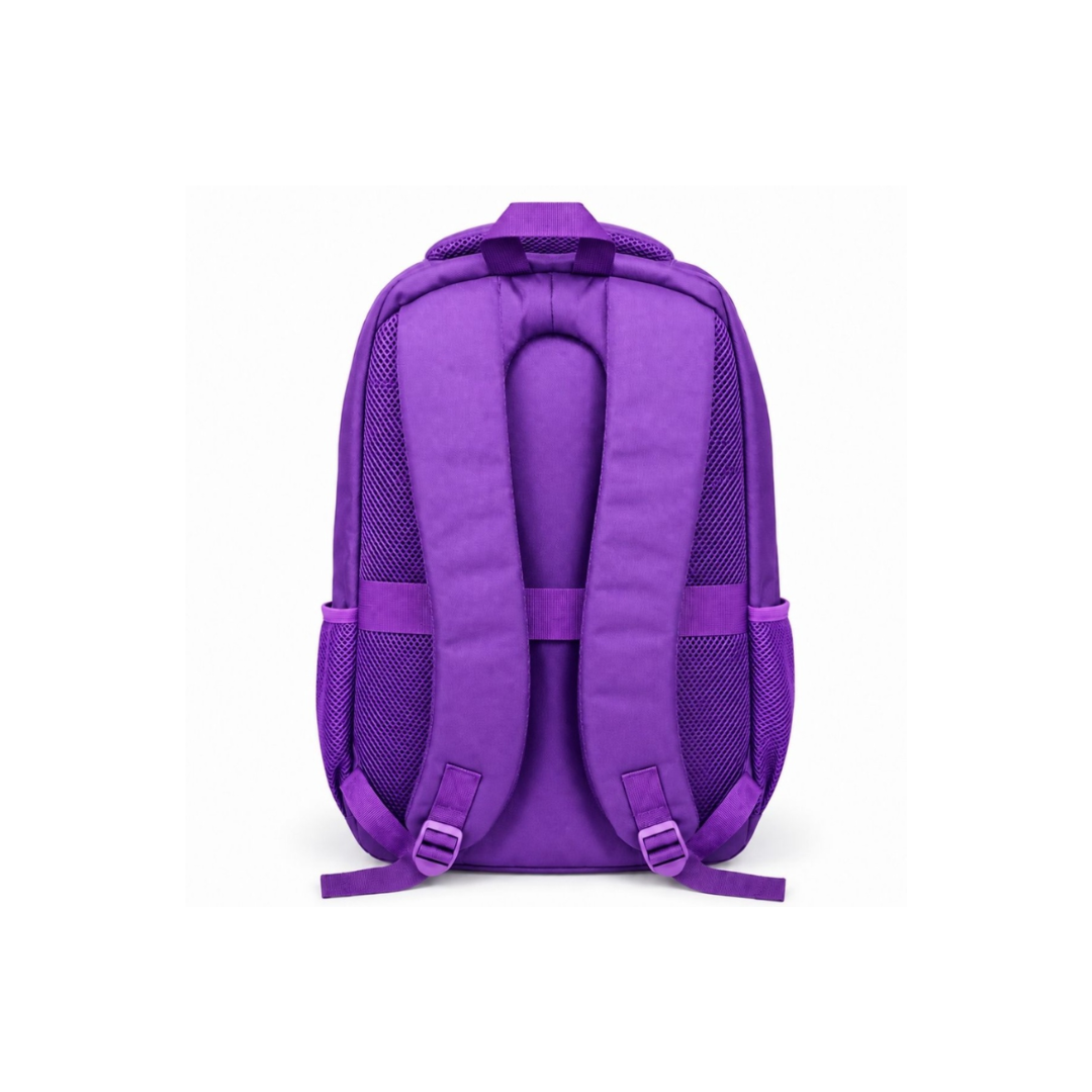 Mochila Multifunción Happy Vesulo Violeta Cierres Blancos
