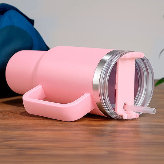 Vaso Térmico Grande De 1200ml Con Acero Inoxidable - Rosa