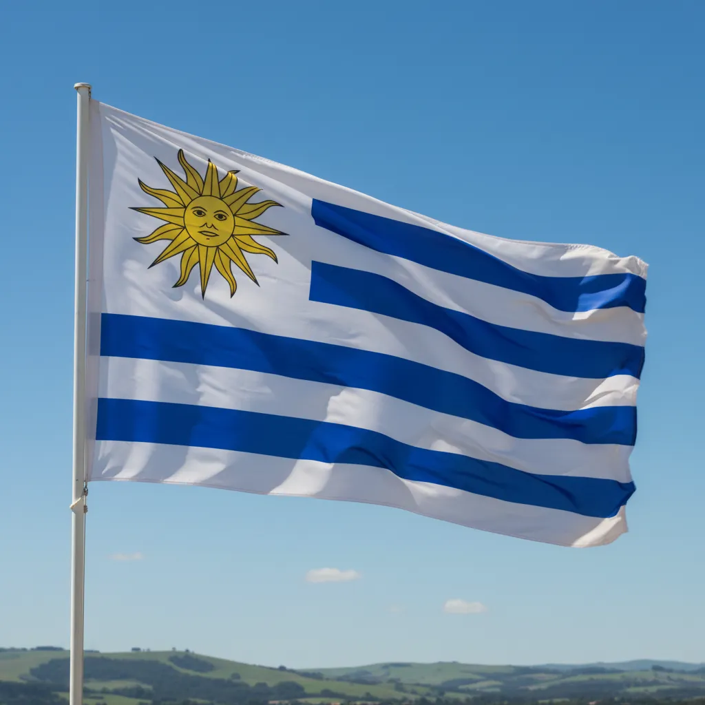 Bandera De Uruguay Tela 120x180cm Alentar El Mundial