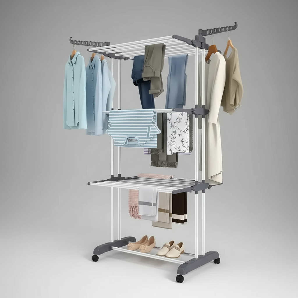 Tender Vertical 3 Estantes Plegable Para Espacios Reducidos