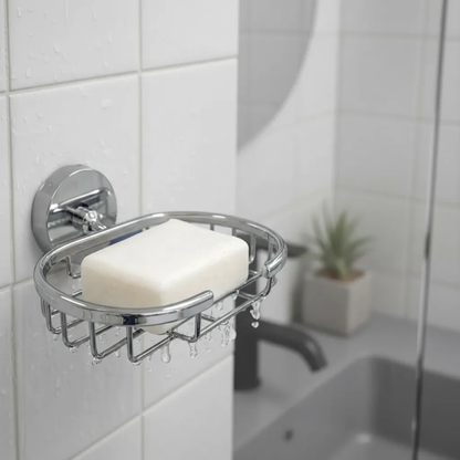 Jabonera Con Escurridor Para Baño o Cocina Plateada
