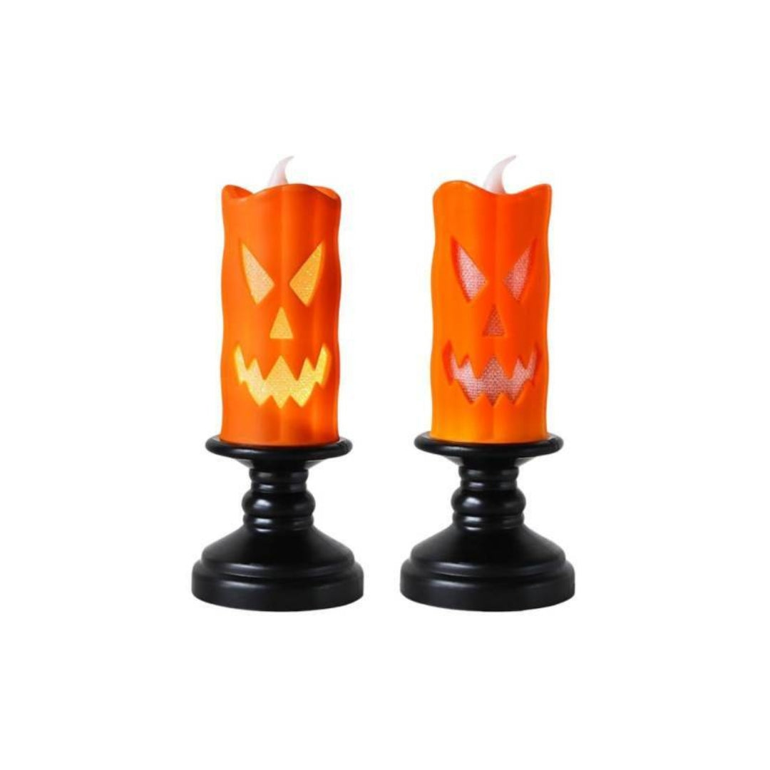 Vela LED Halloween a pilas con portavela x2 unidades