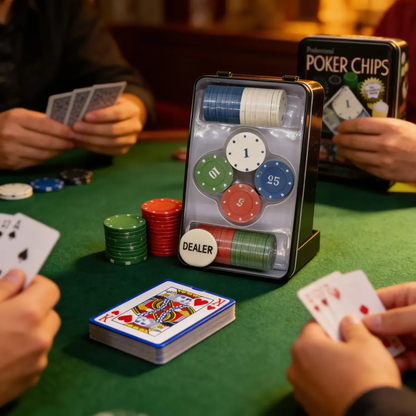 Set De Póker Completo 200 Fichas + 10 Mazos De Cartas Lata
