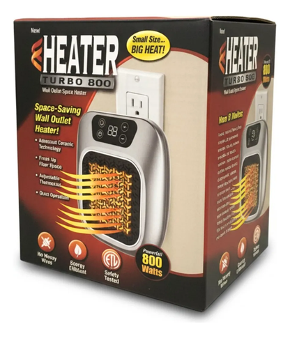 Mini Calentador Eléctrico Cerámico Con Control Pared 800w
