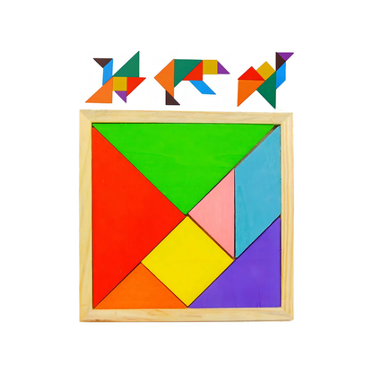 Rompecabezas Tangram de Madera Didáctico para Niños y Niñas