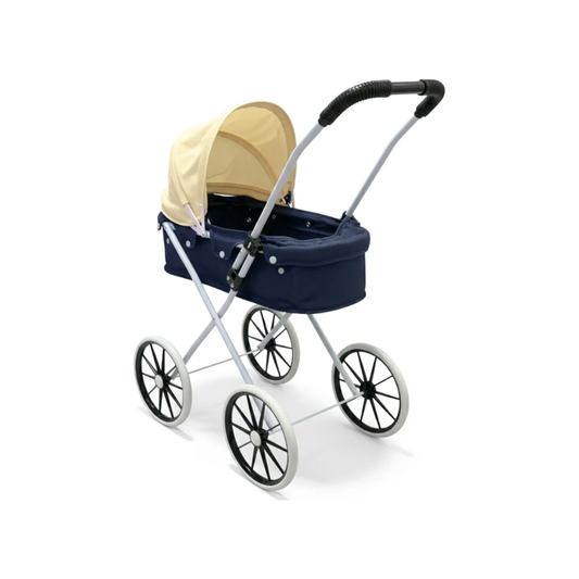 Coche Para Muñeca Azul Juguete Cuna Cochecito Con Techo