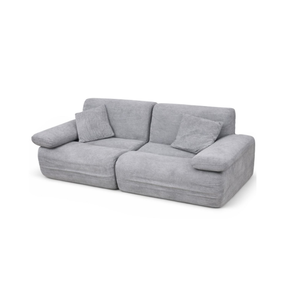 Sofá 2 Cuerpos Moderno Espuma Comprimida Sillón Almohadones