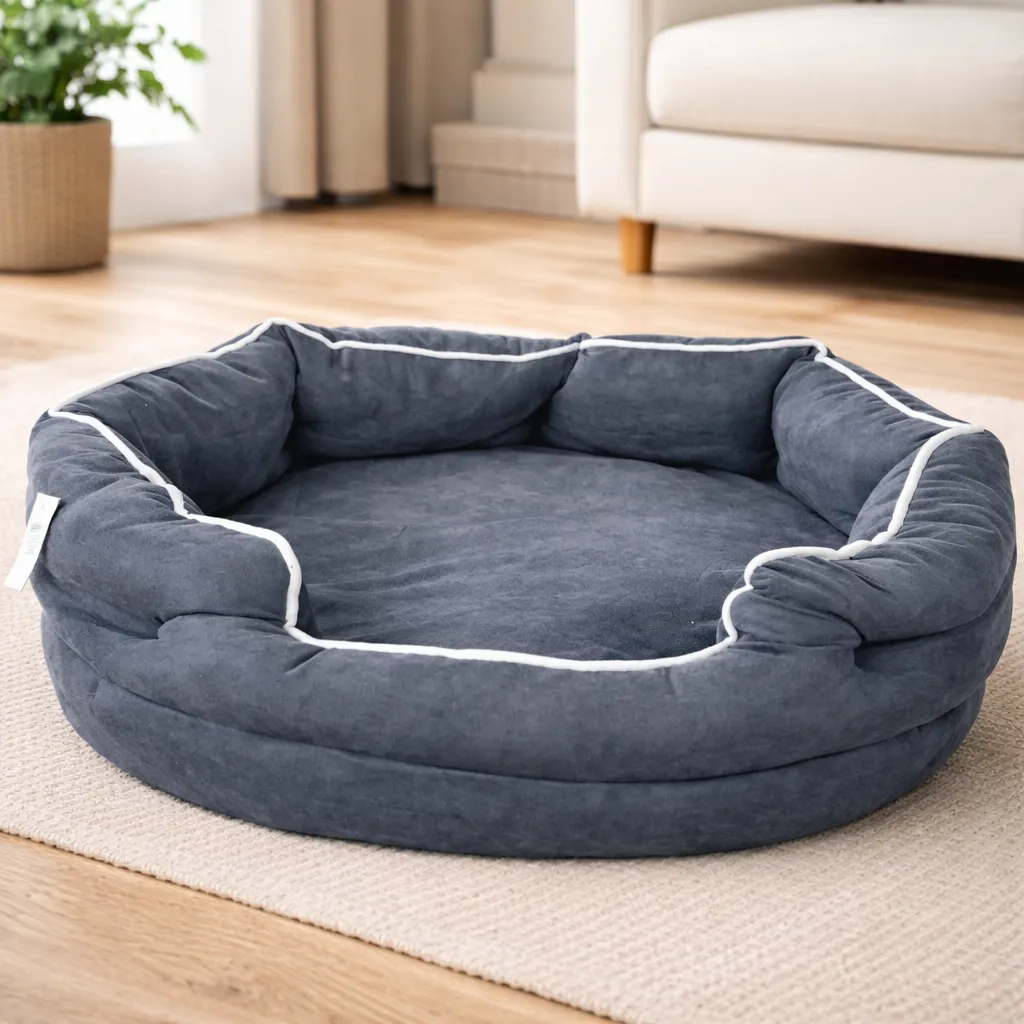 Cama Colchon Gris Cucha Para Mascotas Antideslizante