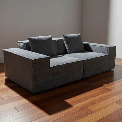 Sofá 2 Cuerpos De Espuma Comprimida Sillón Con Almohadones