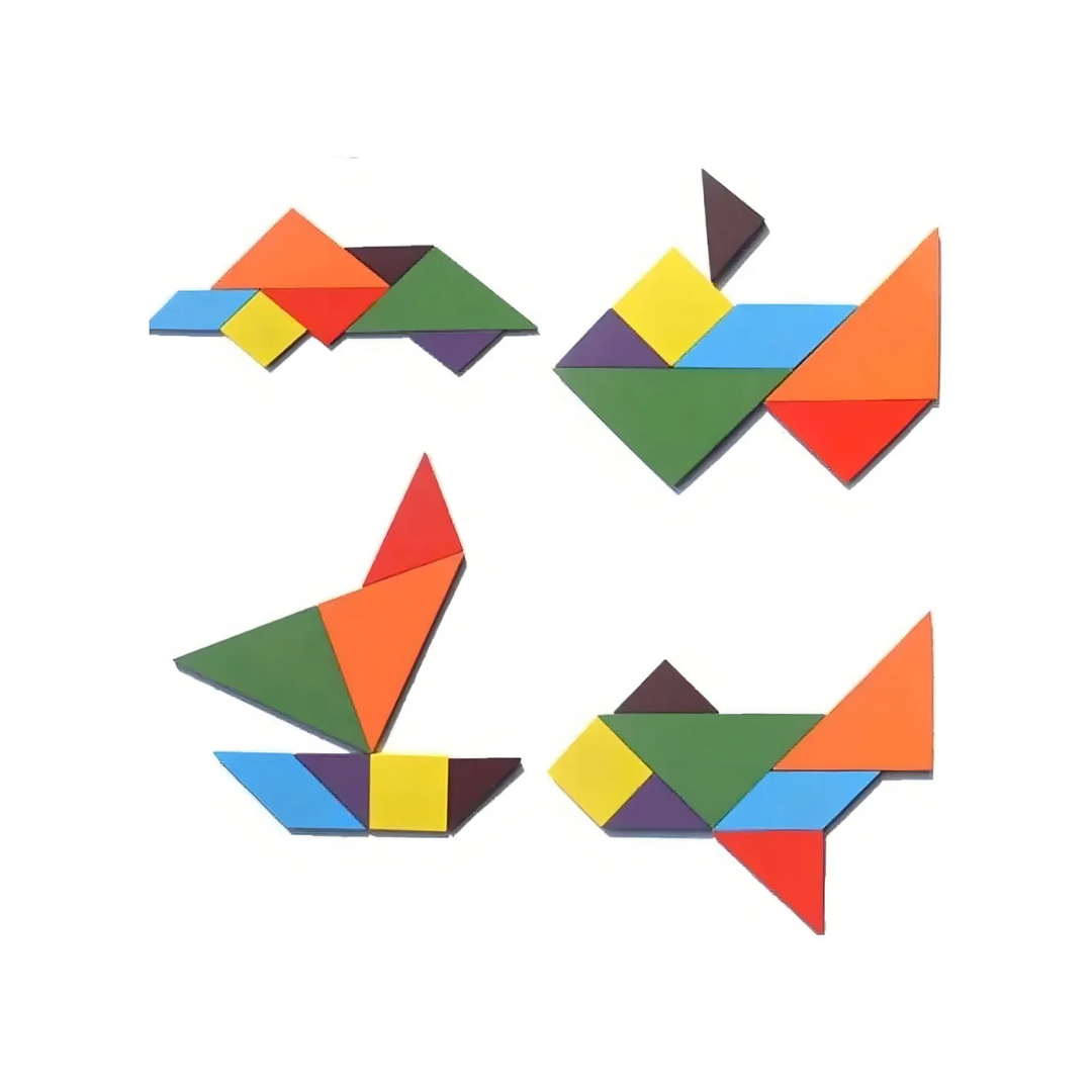 Rompecabezas Tangram de Madera Didáctico para Niños y Niñas