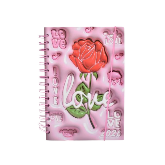 Agenda 2026 Diseño con rosa