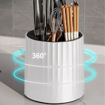 Organizador De Cubiertos Giratorio Cuchillos Utensilios Cocina