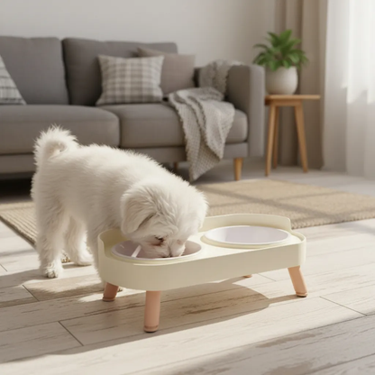 Comedero Y Bebedero Doble Moderno Para Perro Y Gato