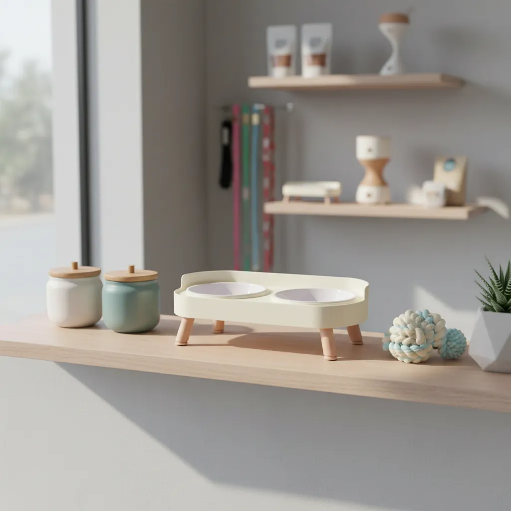 Comedero Y Bebedero Doble Moderno Para Perro Y Gato