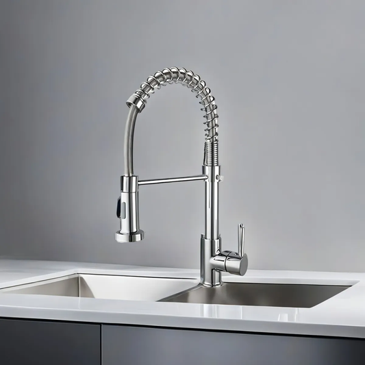 Llave Monocomando Canilla Lavaplatos Flexible Cocina Plateado