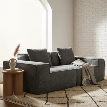Sofá 2 Cuerpos De Espuma Comprimida Sillón Con Almohadones