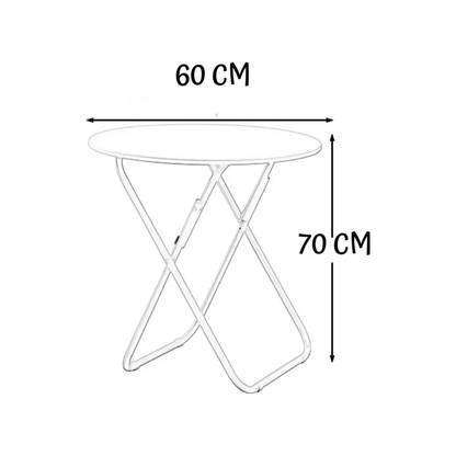 Mesa Auxiliar Plegable Redonda 70cm Camping Playa