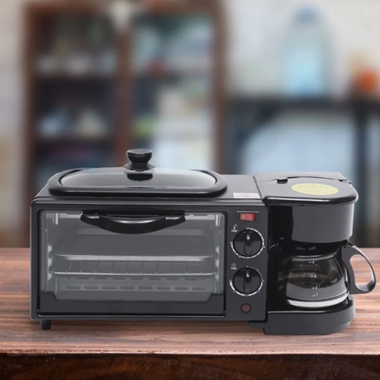 Horno Con Cafetera Y Plancha Desayunador 3 En 1