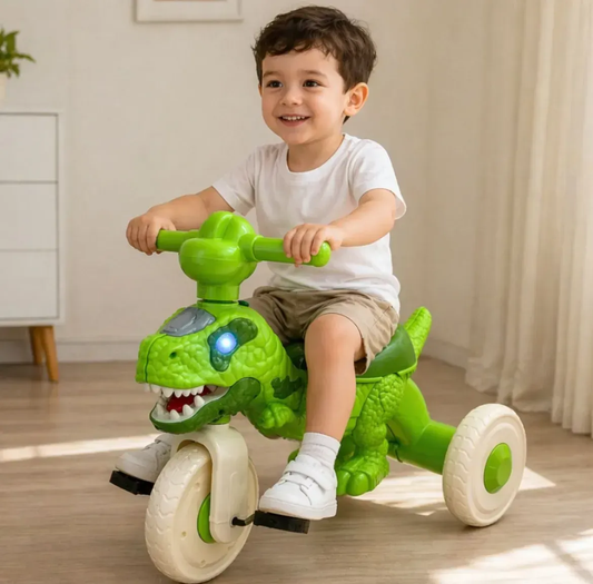 Buggy Triciclo Dinosaurio Para Niños Con Luces Y Sonido