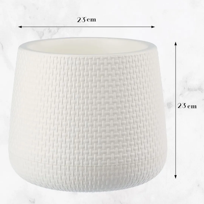 Maceta Con Plato De Drenaje 23cm Resistente PVC