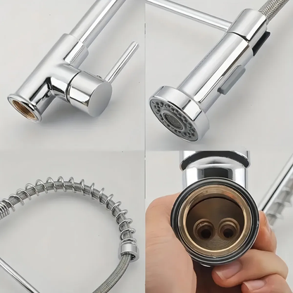 Llave Monocomando Canilla Lavaplatos Flexible Cocina Plateado