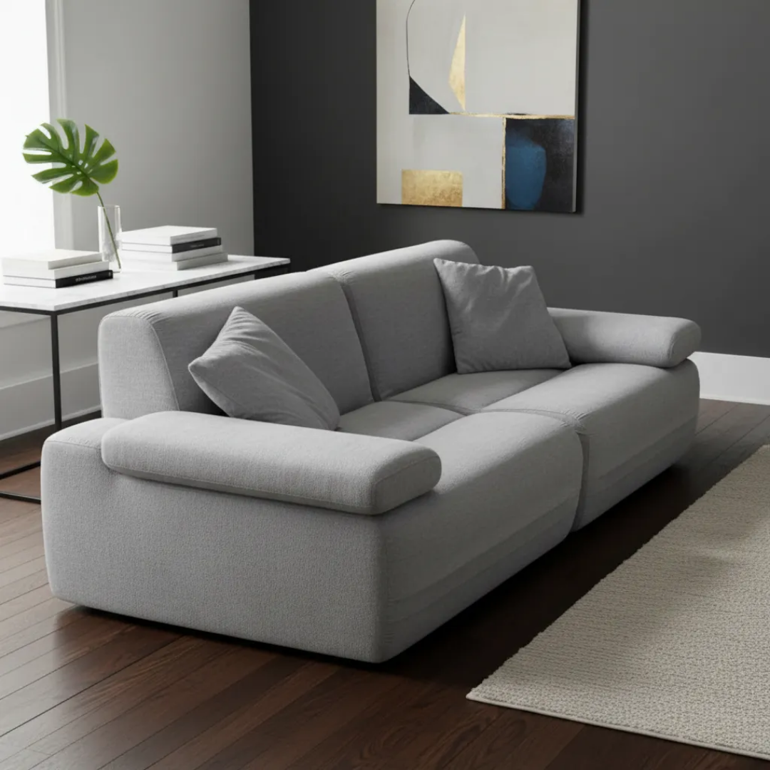 Sofá 2 Cuerpos Moderno Espuma Comprimida Sillón Almohadones