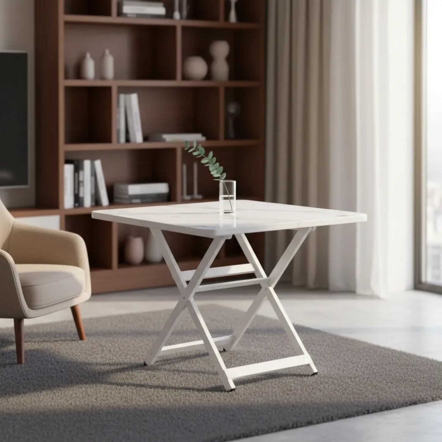Mesa Auxiliar Ratona Plegable Cuadrada