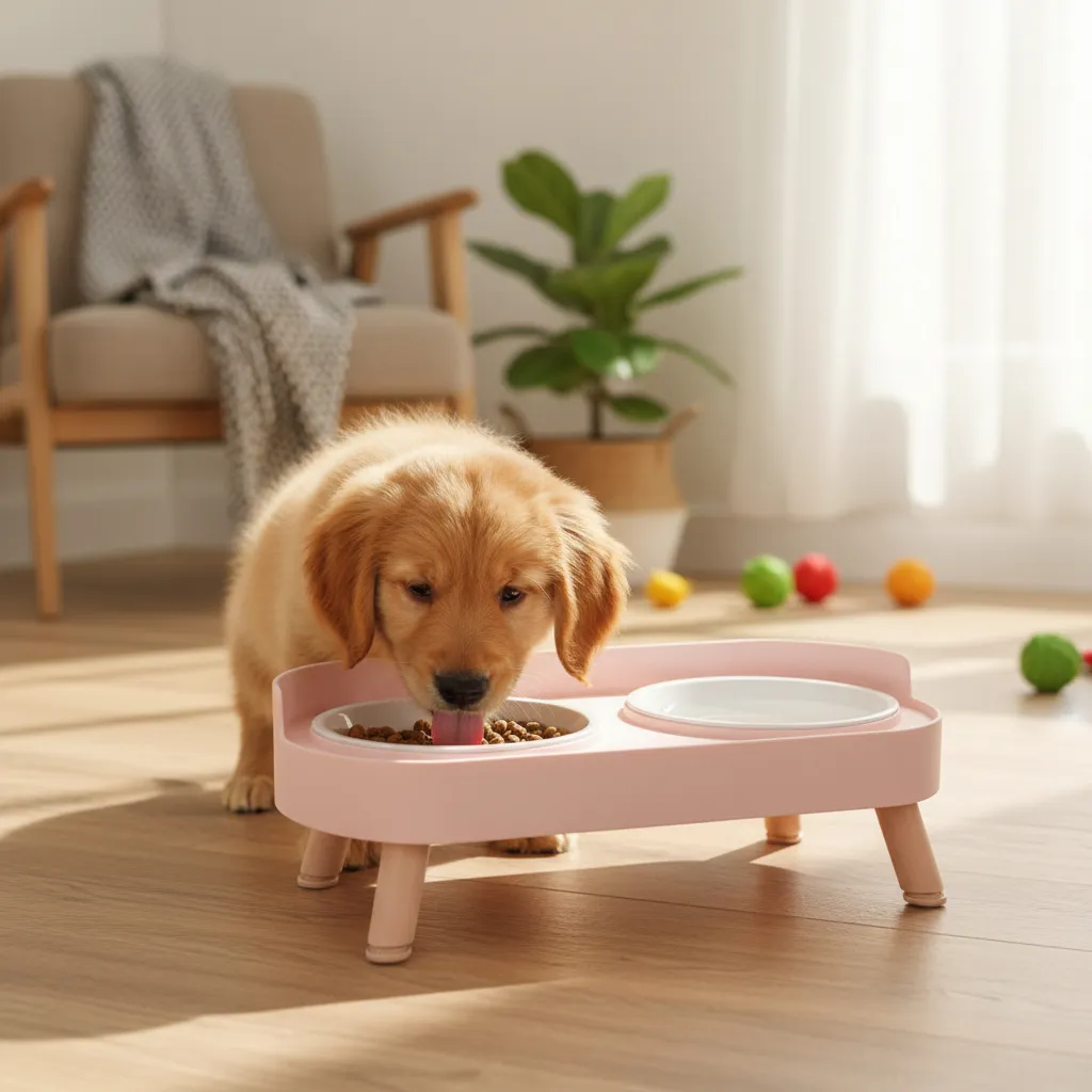 Comedero Y Bebedero Doble Moderno Para Perro Y Gato