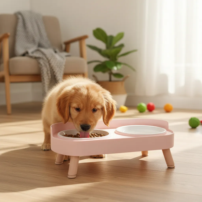 Comedero Y Bebedero Doble Moderno Para Perro Y Gato