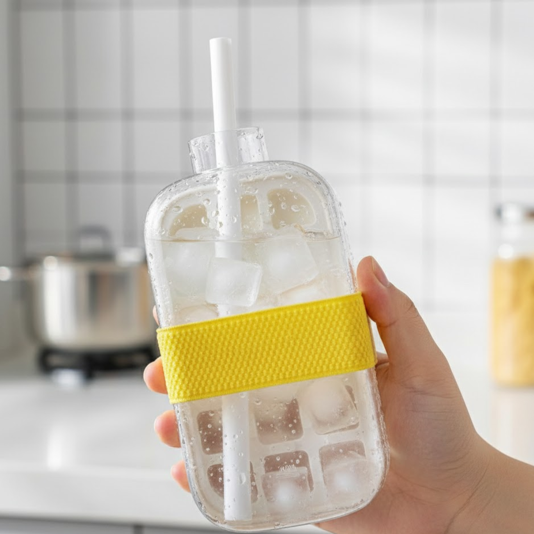 Botella con Hielera 800ml 2 en 1 Mantiene Bebidas Frías por Más Tiempo