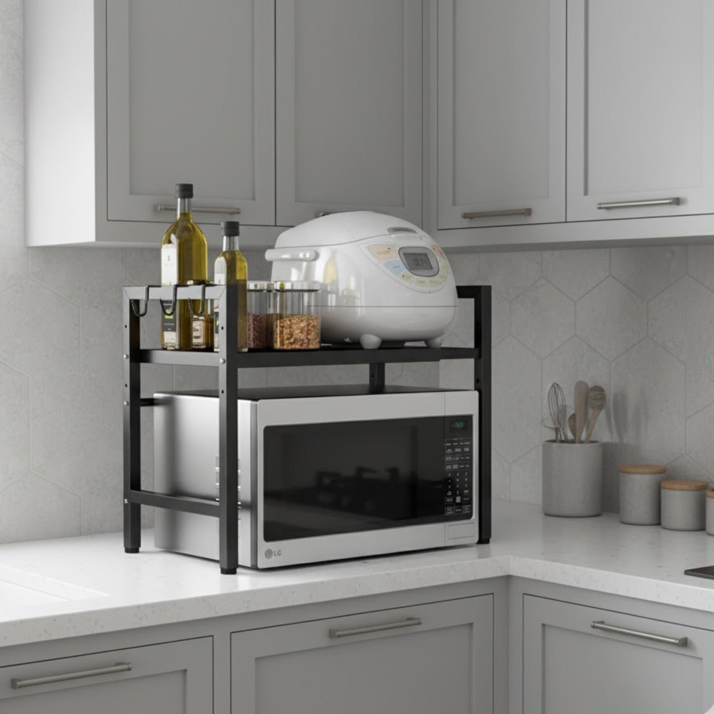 Rack Metálico Multiuso Organizador Ajustable Ideal para Microondas