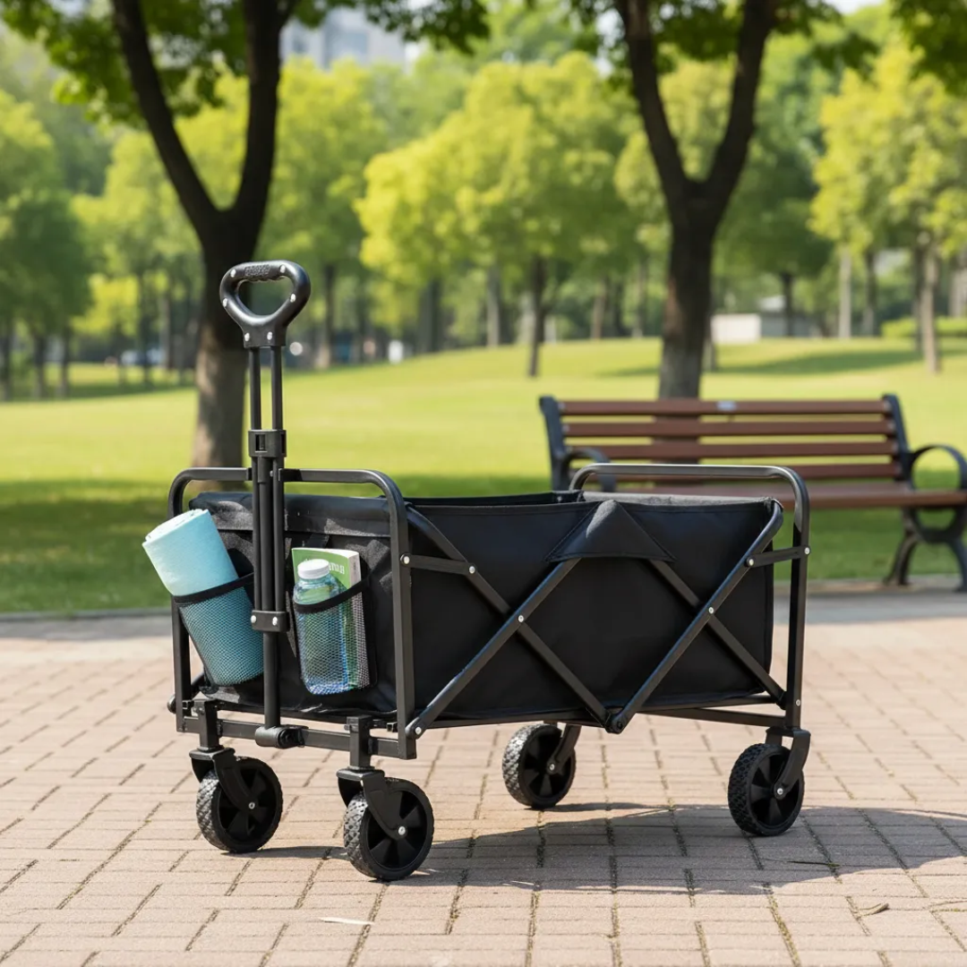 Carro Plegable Multiuso Playa Jardin Camping 4 Ruedas Grandes
