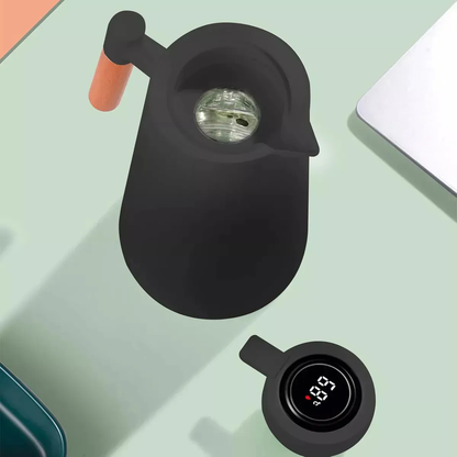 Jarra térmica negra con indicador de temperatura 1lts