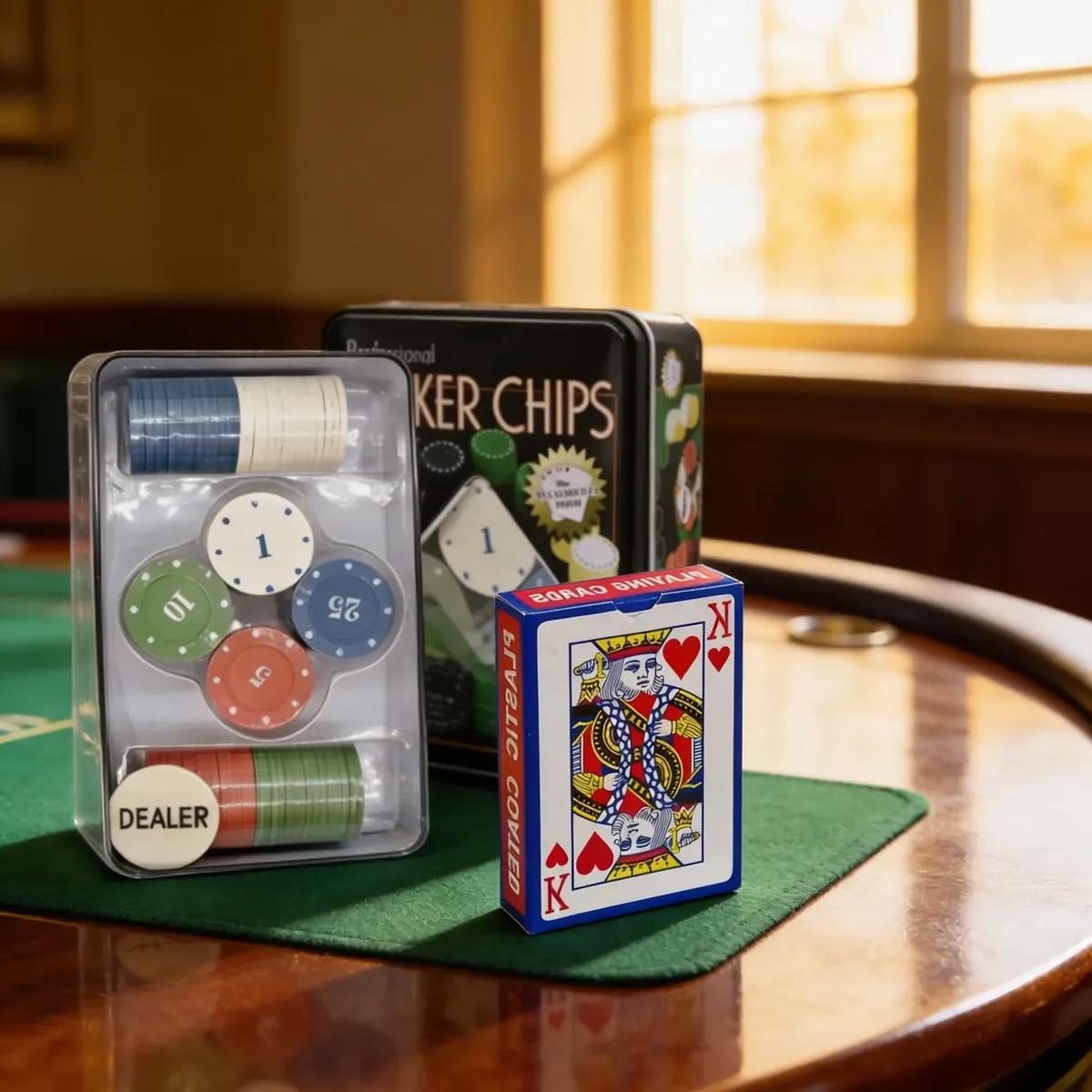 Set De Póker Completo 200 Fichas + 10 Mazos De Cartas Lata
