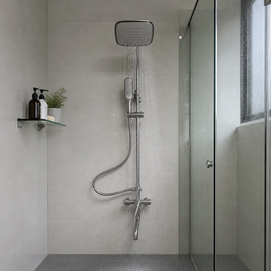 Duchero Con Soporte Barral De Ducha Monocomando Baño