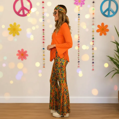 Disfraz Adulto Hippie Conjunto Retro Nostalgia + Accesorios