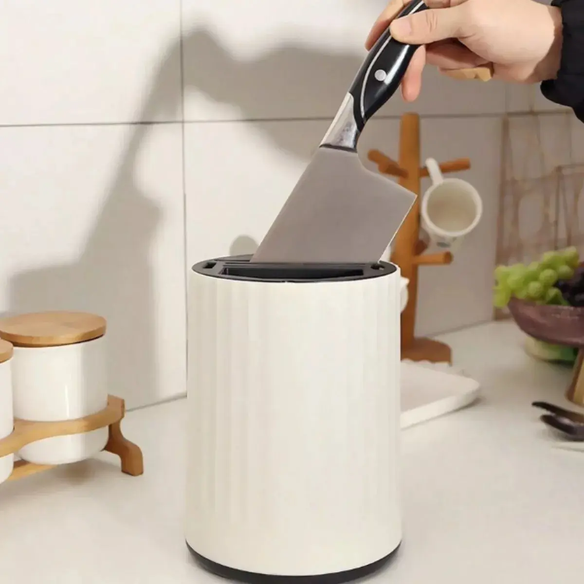 Organizador De Cubiertos Giratorio Cuchillos Utensilios Cocina