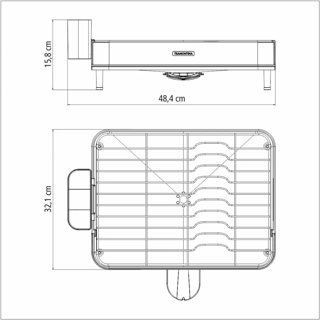 Escurridor De Acero 10 Platos Tramontina