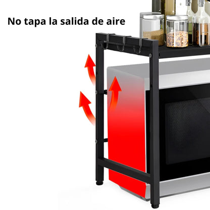 Rack Metálico Multiuso Organizador Ajustable Ideal para Microondas