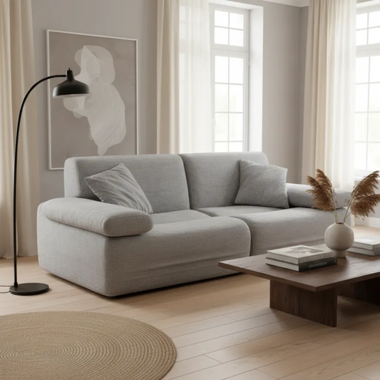 Sofá 2 Cuerpos Moderno Espuma Comprimida Sillón Almohadones