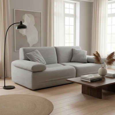 Sofá 2 Cuerpos Moderno Espuma Comprimida Sillón Almohadones - Vista 2