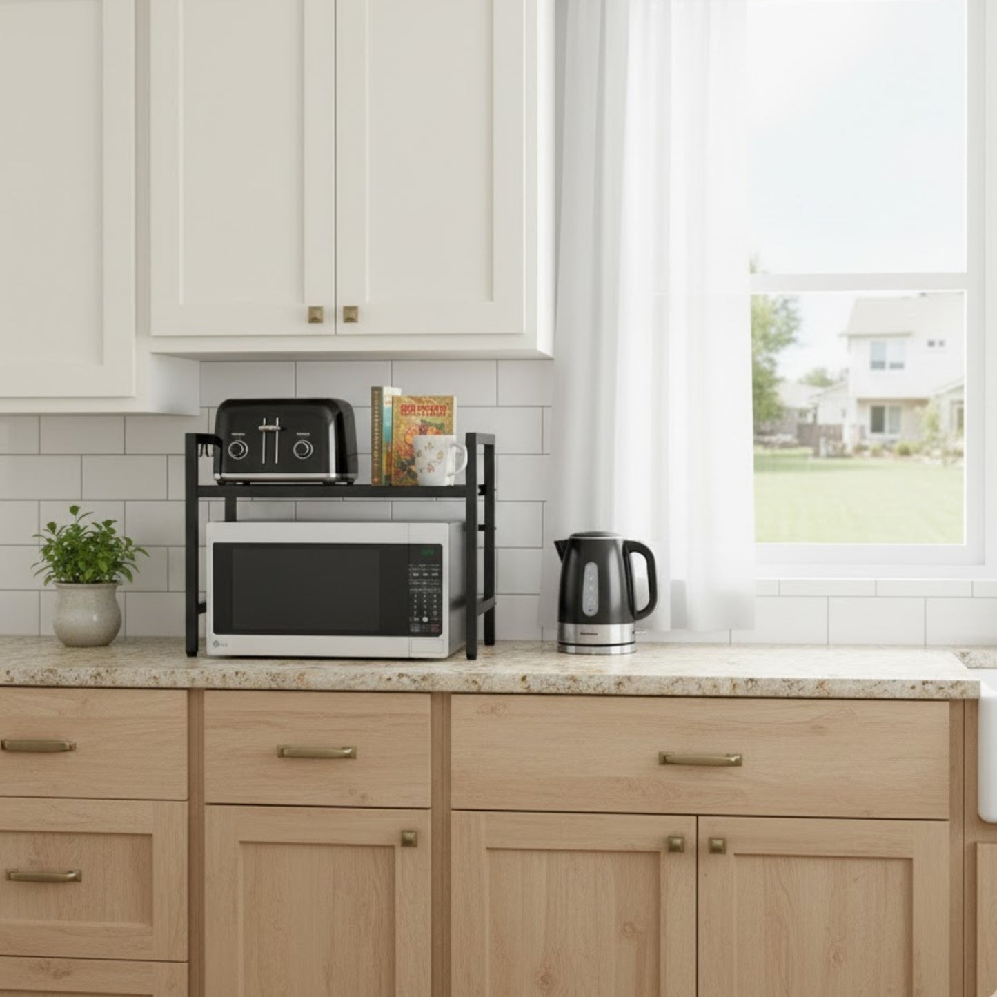 Rack Metálico Multiuso Organizador Ajustable Ideal para Microondas