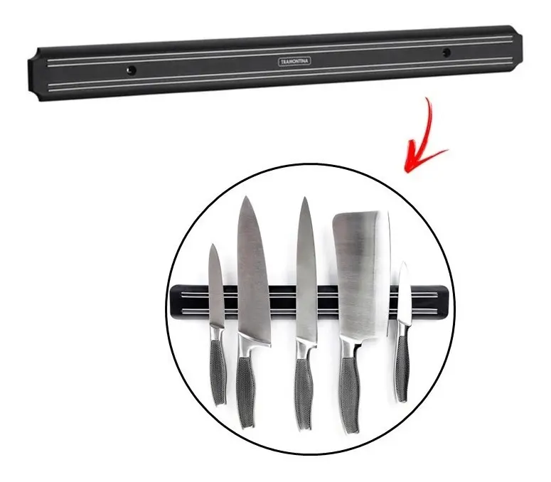Soporte De Cuchillos Magnético De Pared Barra 55cm Tramontina