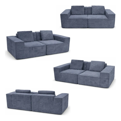 Sofá 2 Cuerpos De Espuma Comprimida Sillón Con Almohadones